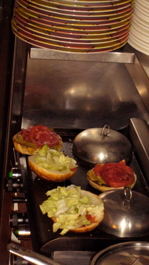 Ringo's Burgers 2 Burgers on the grill...on the way to being eaten