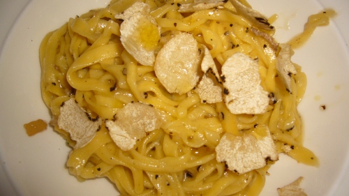 Tagliatelle with fresh black truffle, fresh ingredients perfectly cooked with that wonderful truffle flavor